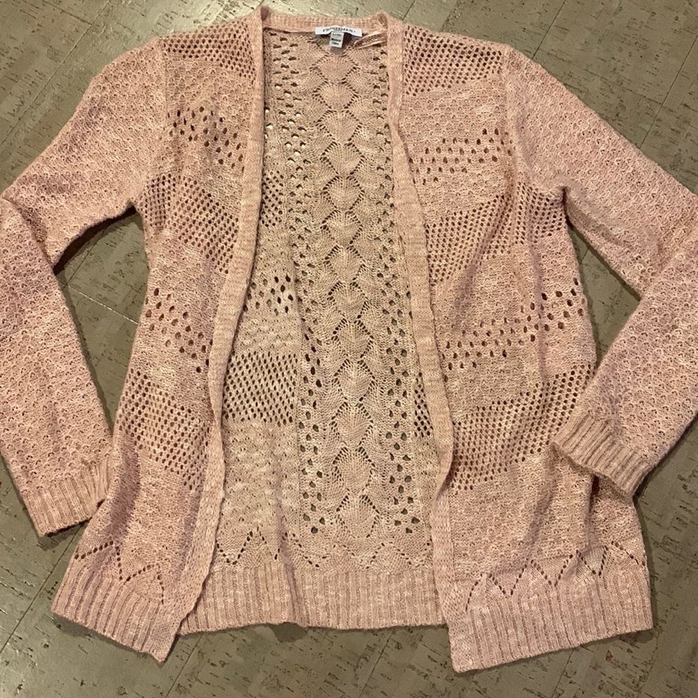 Girls Pink Cardigan Size L (14)